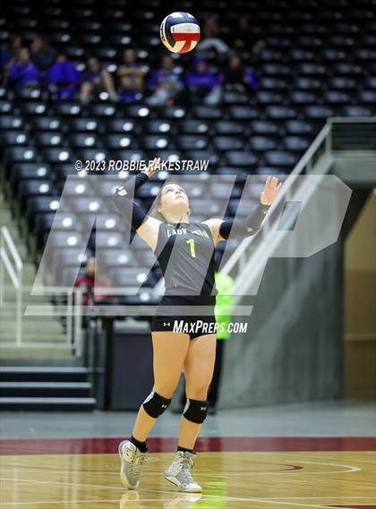 Thumbnail 3 in Blum vs. Harrold (UIL 1A Volleyball Final) photogallery.