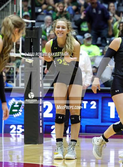 Thumbnail 3 in Blum vs. Harrold (UIL 1A Volleyball Final) photogallery.