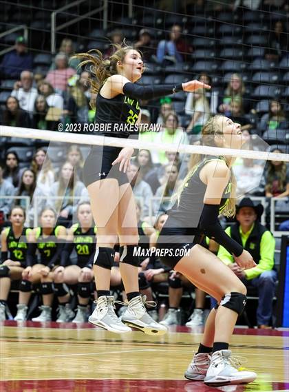 Thumbnail 3 in Blum vs. Harrold (UIL 1A Volleyball Final) photogallery.