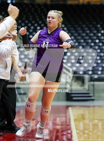 Thumbnail 3 in Blum vs. Harrold (UIL 1A Volleyball Final) photogallery.