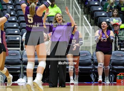Thumbnail 3 in Blum vs. Harrold (UIL 1A Volleyball Final) photogallery.