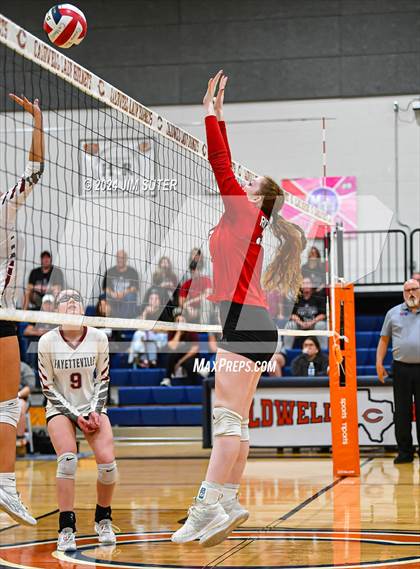 Thumbnail 1 in Fayetteville vs Richards (UIL  Volleyball 1A Region IV Quarterfinal) photogallery.