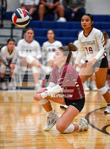 Thumbnail 2 in Fayetteville vs Richards (UIL  Volleyball 1A Region IV Quarterfinal) photogallery.
