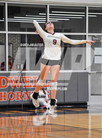 Thumbnail 2 in Fayetteville vs Richards (UIL  Volleyball 1A Region IV Quarterfinal) photogallery.