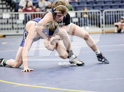 Thumbnail 1 in NYSPHSAA Wrestling Dual Finals Round 1 (Chautauqua Lake vs Peru) photogallery.