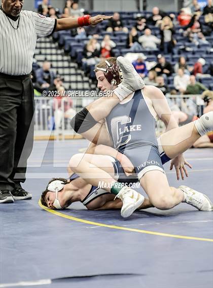 Thumbnail 1 in NYSPHSAA Wrestling Dual Finals Round 1 (Chautauqua Lake vs Peru) photogallery.