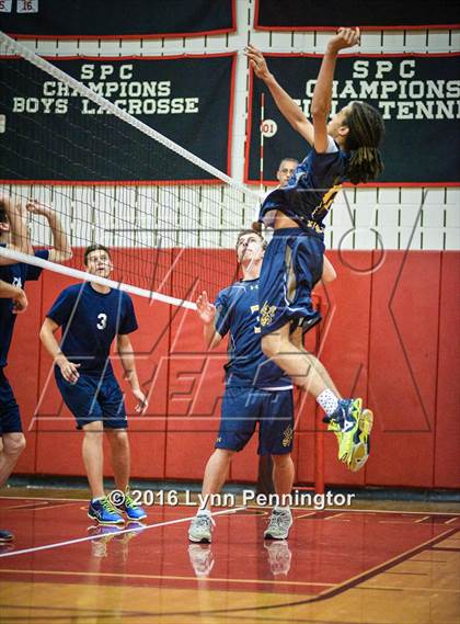 Thumbnail 3 in St. Mark's vs Texas Homeschool Volleyball photogallery.