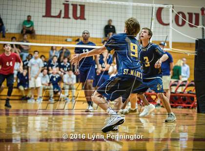 Thumbnail 3 in St. Mark's vs Texas Homeschool Volleyball photogallery.