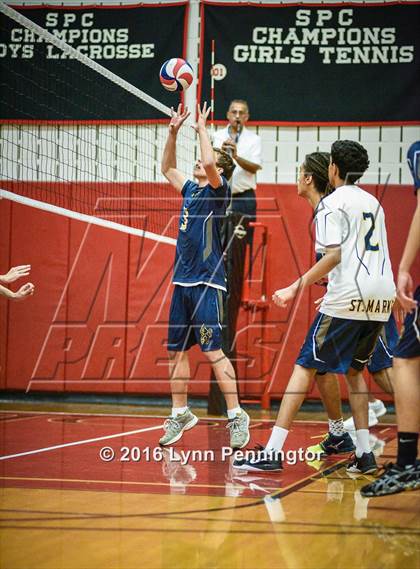 Thumbnail 3 in St. Mark's vs Texas Homeschool Volleyball photogallery.