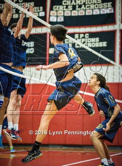 Thumbnail 3 in St. Mark's vs Texas Homeschool Volleyball photogallery.