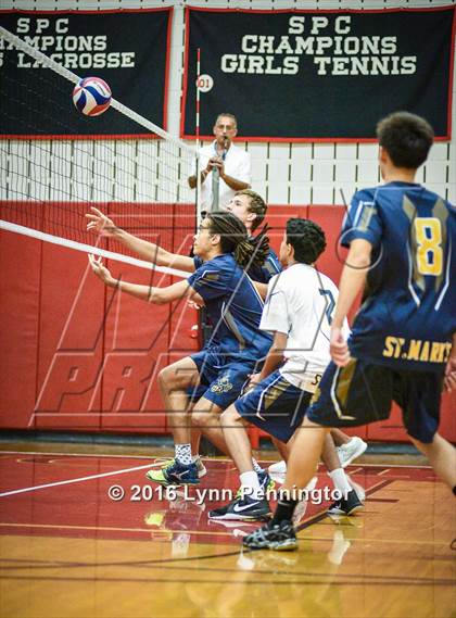 Thumbnail 2 in St. Mark's vs Texas Homeschool Volleyball photogallery.