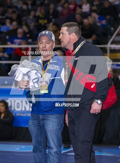 Thumbnail 1 in NYSPHSAA D1 Wrestling Championships (Semifinals 138 -170 lbs) photogallery.