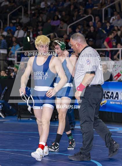 Thumbnail 3 in NYSPHSAA D1 Wrestling Championships (Semifinals 138 -170 lbs) photogallery.