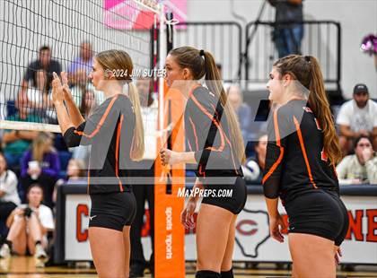Thumbnail 2 in Schulenburg vs Holland (UIL Volleyball 2A D1 Area) photogallery.