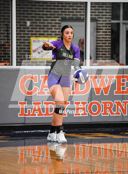 Thumbnail 2 in Schulenburg vs Holland (UIL Volleyball 2A D1 Area) photogallery.