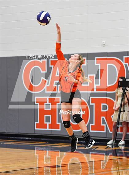 Thumbnail 2 in Schulenburg vs Holland (UIL Volleyball 2A D1 Area) photogallery.