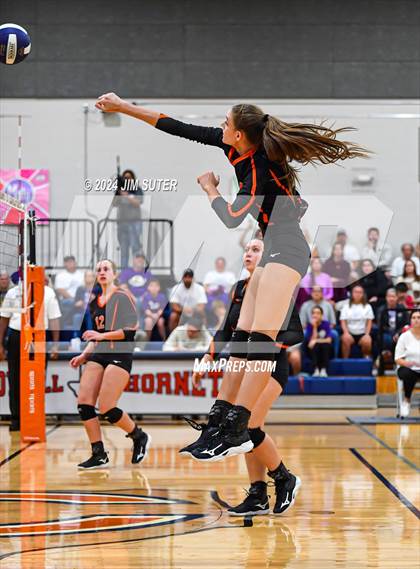 Thumbnail 2 in Schulenburg vs Holland (UIL Volleyball 2A D1 Area) photogallery.