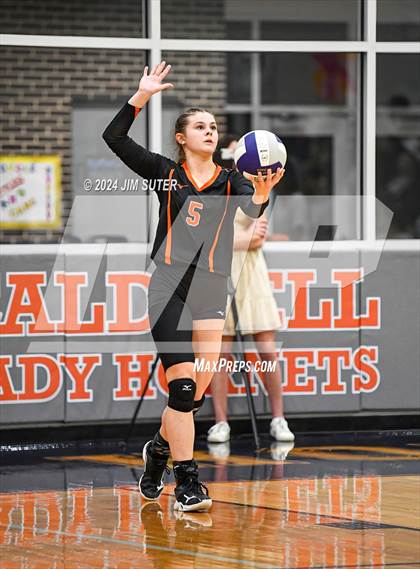 Thumbnail 2 in Schulenburg vs Holland (UIL Volleyball 2A D1 Area) photogallery.
