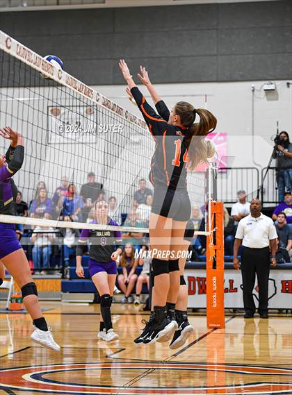 Thumbnail 2 in Schulenburg vs Holland (UIL Volleyball 2A D1 Area) photogallery.