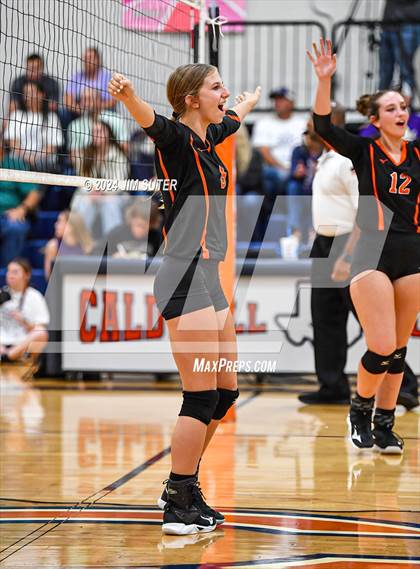 Thumbnail 3 in Schulenburg vs Holland (UIL Volleyball 2A D1 Area) photogallery.