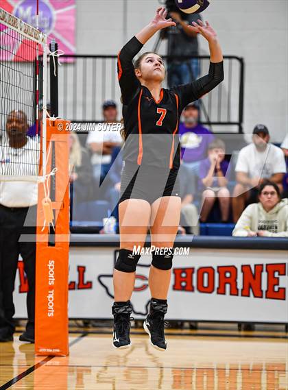 Thumbnail 3 in Schulenburg vs Holland (UIL Volleyball 2A D1 Area) photogallery.