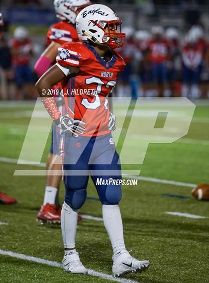 Thumbnail 3 in Lawrence @ Olathe North Varsity Football photogallery.