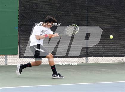 Thumbnail 1 in Fort Bend Kempner vs McAllen Memorial (UIL 5A Boys Singles Tennis State Semifinal) photogallery.