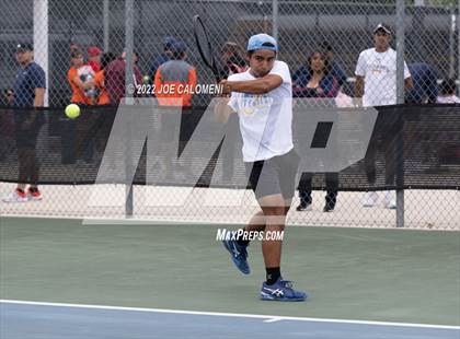 Thumbnail 2 in Fort Bend Kempner vs McAllen Memorial (UIL 5A Boys Singles Tennis State Semifinal) photogallery.