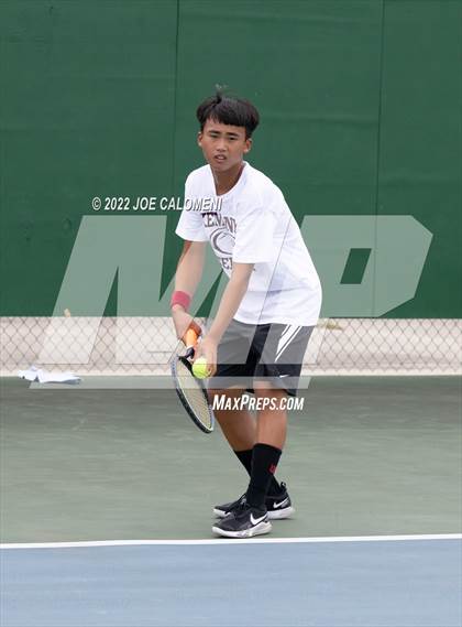 Thumbnail 1 in Fort Bend Kempner vs McAllen Memorial (UIL 5A Boys Singles Tennis State Semifinal) photogallery.