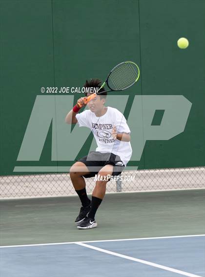 Thumbnail 3 in Fort Bend Kempner vs McAllen Memorial (UIL 5A Boys Singles Tennis State Semifinal) photogallery.