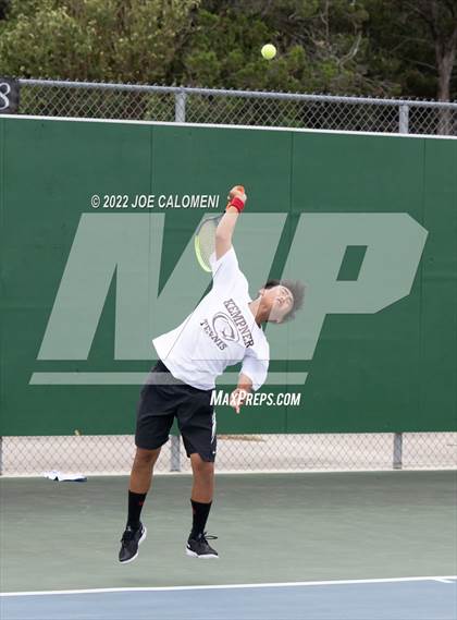 Thumbnail 3 in Fort Bend Kempner vs McAllen Memorial (UIL 5A Boys Singles Tennis State Semifinal) photogallery.