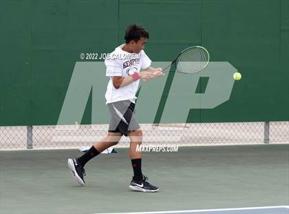 Thumbnail 1 in Fort Bend Kempner vs McAllen Memorial (UIL 5A Boys Singles Tennis State Semifinal) photogallery.