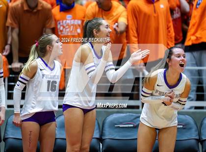Thumbnail 1 in Grand Oaks vs. Fulshear (UIL 6A Volleyball Division I Final) photogallery.