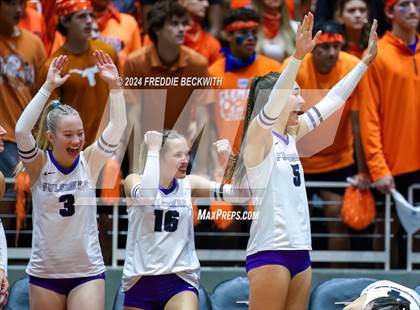 Thumbnail 2 in Grand Oaks vs. Fulshear (UIL 6A Volleyball Division I Final) photogallery.