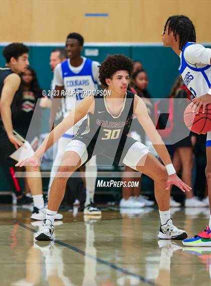 Thumbnail 1 in Salesian College Preparatory vs. Capital Christian (MLK Classic @ De La Salle) photogallery.