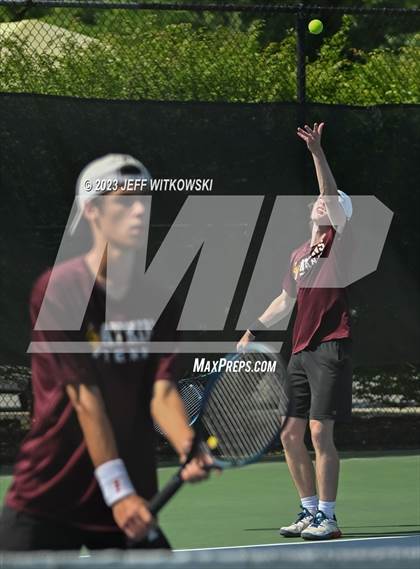 Thumbnail 3 in NCHSAA 3A Doubles Tennis State Championship photogallery.