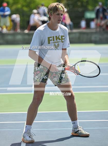 Thumbnail 1 in NCHSAA 3A Doubles Tennis State Championship photogallery.
