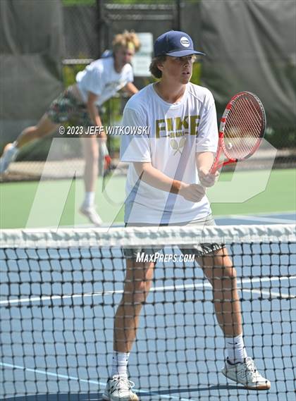 Thumbnail 1 in NCHSAA 3A Doubles Tennis State Championship photogallery.