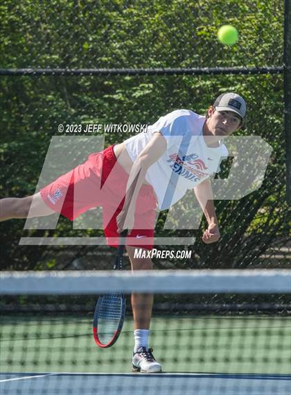 Thumbnail 3 in NCHSAA 3A Doubles Tennis State Championship photogallery.