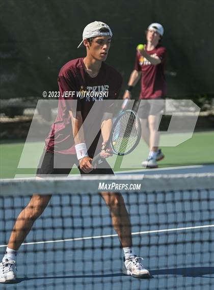 Thumbnail 1 in NCHSAA 3A Doubles Tennis State Championship photogallery.