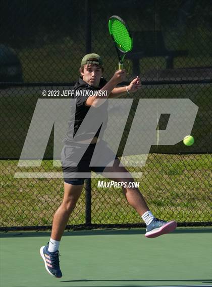 Thumbnail 1 in NCHSAA 3A Doubles Tennis State Championship photogallery.