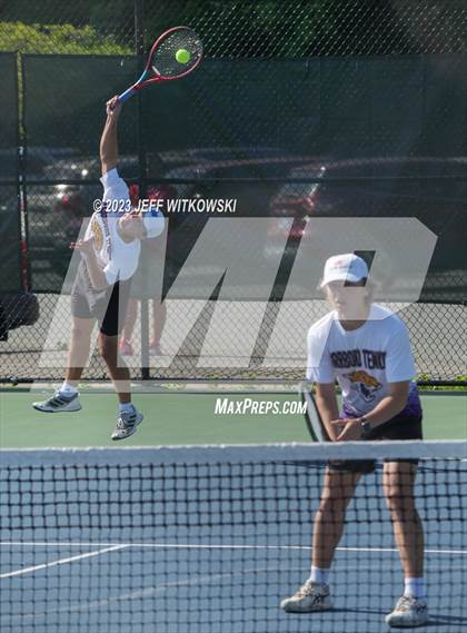 Thumbnail 1 in NCHSAA 3A Doubles Tennis State Championship photogallery.