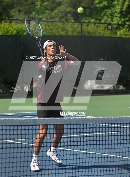 Thumbnail 1 in NCHSAA 3A Doubles Tennis State Championship photogallery.