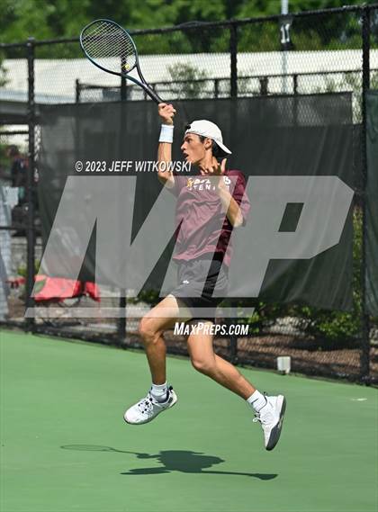 Thumbnail 1 in NCHSAA 3A Doubles Tennis State Championship photogallery.