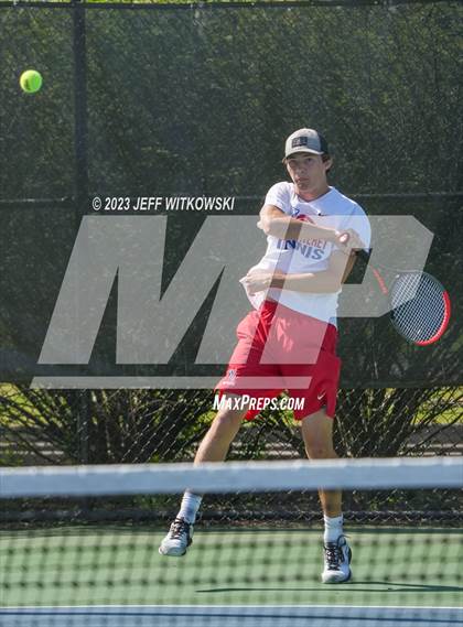 Thumbnail 1 in NCHSAA 3A Doubles Tennis State Championship photogallery.