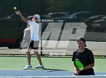 Thumbnail 1 in NCHSAA 3A Doubles Tennis State Championship photogallery.