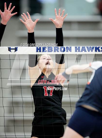 Thumbnail 1 in Lovejoy vs Wakeland (UIL5A Volleyball Regional Final Division 2) photogallery.