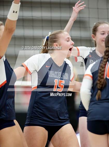 Thumbnail 1 in Lovejoy vs Wakeland (UIL5A Volleyball Regional Final Division 2) photogallery.