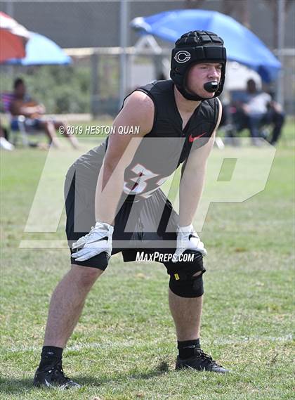 Thumbnail 1 in JSerra Catholic vs Centennial (Battle at the Beach 7x7) photogallery.