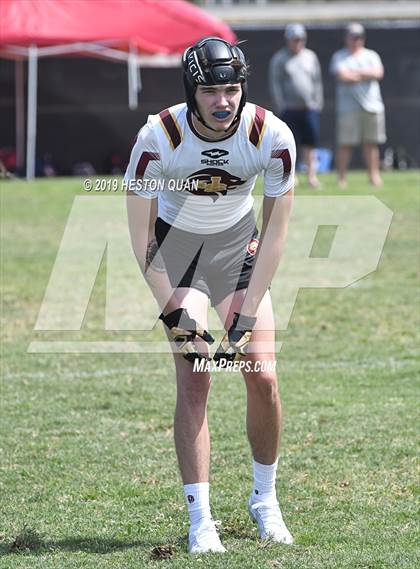 Thumbnail 1 in JSerra Catholic vs Centennial (Battle at the Beach 7x7) photogallery.
